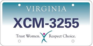 Virginia, abortion, license plate.jpg